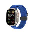 For Apple Watch 46mm / 49mm / 45mm / 44mm Snap Button Braided Watch Band(Blue) - 1