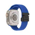 For Apple Watch 46mm / 49mm / 45mm / 44mm Snap Button Braided Watch Band(Blue) - 2
