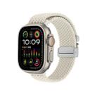 For Apple Watch 46mm / 49mm / 45mm / 44mm Snap Button Braided Watch Band(Starlight) - 1