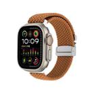 For Apple Watch 46mm / 49mm / 45mm / 44mm Snap Button Braided Watch Band(Coffee) - 1