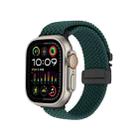 For Apple Watch 46mm / 49mm / 45mm / 44mm Snap Button Braided Watch Band(Jungle Green) - 1