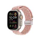 For Apple Watch 46mm / 49mm / 45mm / 44mm Snap Button Braided Watch Band(Starlight Pink) - 1