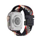 For Apple Watch 46mm / 49mm / 45mm / 44mm Snap Button Braided Watch Band(Black Rainbow) - 2