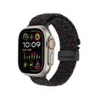 For Apple Watch 46mm / 49mm / 45mm / 44mm Snap Button Braided Watch Band(Starlight Black) - 1