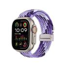 For Apple Watch 46mm / 49mm / 45mm / 44mm Snap Button Braided Watch Band(Colorful Purple) - 1