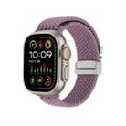 For Apple Watch 42mm / 41mm / 40mm / 38mm Snap Button Braided Watch Band(Smoky Purple) - 1