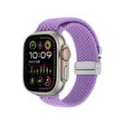 For Apple Watch 42mm / 41mm / 40mm / 38mm Snap Button Braided Watch Band(Lilac) - 1