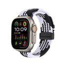 For Apple Watch 42mm / 41mm / 40mm / 38mm Snap Button Braided Watch Band(Black White) - 1