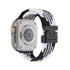 For Apple Watch 42mm / 41mm / 40mm / 38mm Snap Button Braided Watch Band(Black White) - 2