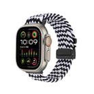 For Apple Watch 42mm / 41mm / 40mm / 38mm Snap Button Braided Watch Band(Wave Pattern Black White) - 1