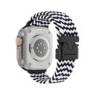 For Apple Watch 42mm / 41mm / 40mm / 38mm Snap Button Braided Watch Band(Wave Pattern Black White) - 2