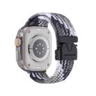 For Apple Watch 42mm / 41mm / 40mm / 38mm Snap Button Braided Watch Band(Colorful Black) - 2