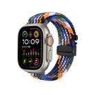 For Apple Watch 42mm / 41mm / 40mm / 38mm Snap Button Braided Watch Band(Denim) - 1