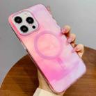 For iPhone 16 Pro Max Gradient MagSafe PC Hybrid TPU Phone Case(Pink) - 1