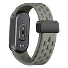 For Xiaomi Smart Band 9 Magnetic Folding Buckle Silicone Watch Band(Dark Green) - 2