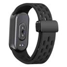 For Xiaomi Smart Band 9 Magnetic Folding Buckle Silicone Watch Band(Black) - 2