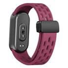 For Xiaomi Smart Band 9 Magnetic Folding Buckle Silicone Watch Band(Wine Red) - 2