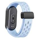 For Xiaomi Smart Band 9 Magnetic Folding Buckle Silicone Watch Band(Light Blue) - 2