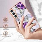 For Samsung Galaxy S24 FE 5G Electroplating IMD TPU Phone Case(Purple Flower) - 3