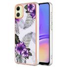 For Samsung Galaxy A06 4G Electroplating IMD TPU Phone Case(Purple Flower) - 1