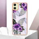For Samsung Galaxy A06 4G Electroplating IMD TPU Phone Case(Purple Flower) - 2