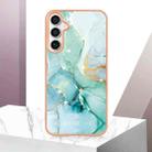 For Samsung Galaxy S24 FE 5G Electroplating Marble Pattern Dual-side IMD TPU Shockproof Phone Case(Green 003) - 2
