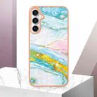 For Samsung Galaxy S24 FE 5G Electroplating Marble Pattern Dual-side IMD TPU Shockproof Phone Case(Green 004) - 2