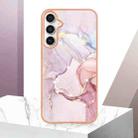 For Samsung Galaxy S24 FE 5G Electroplating Marble Pattern Dual-side IMD TPU Shockproof Phone Case(Rose Gold 005) - 2