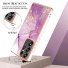 For Samsung Galaxy S25 Ultra 5G Electroplating Marble Pattern Dual-side IMD TPU Shockproof Phone Case(Purple 001) - 3