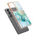For Samsung Galaxy S25 Ultra 5G Electroplating Marble Pattern Dual-side IMD TPU Shockproof Phone Case(Green 003) - 2