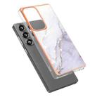 For Samsung Galaxy S25 Ultra 5G Electroplating Marble Pattern Dual-side IMD TPU Shockproof Phone Case(White 006) - 2