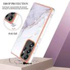 For Samsung Galaxy S25 Ultra 5G Electroplating Marble Pattern Dual-side IMD TPU Shockproof Phone Case(White 006) - 3