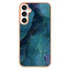 For Samsung Galaxy S24 FE 5G Electroplating Marble Dual-side IMD Phone Case(Green 017) - 2