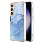 For Samsung Galaxy S24 FE 5G Electroplating Marble Dual-side IMD Phone Case(Blue 018) - 1