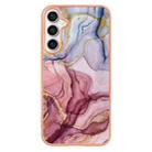 For Samsung Galaxy S24 FE 5G Electroplating Marble Dual-side IMD Phone Case(Rose Red 014) - 2