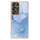 For Samsung Galaxy S25 Ultra 5G Electroplating Marble Dual-side IMD Phone Case(Blue 018) - 2