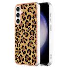 For Samsung Galaxy S24 FE 5G Electroplating Marble Dual-side IMD Phone Case(Leopard Print) - 1