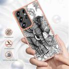 For Samsung Galaxy S25 Ultra 5G Electroplating Marble Dual-side IMD Phone Case(Totem Elephant) - 3