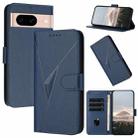 For Google Pixel 8a Triangle Pattern Buckle Clasp Leather Phone Case(Royal Blue) - 1