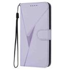 For Google Pixel 8a Triangle Pattern Buckle Clasp Leather Phone Case(Light Purple) - 2