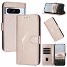 For Google Pixel 8 Pro Triangle Pattern Buckle Clasp Leather Phone Case(Rose Gold) - 1