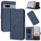 For Google Pixel 7 Triangle Pattern Buckle Clasp Leather Phone Case(Royal Blue) - 1