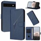 For Google Pixel 6a Triangle Pattern Buckle Clasp Leather Phone Case(Royal Blue) - 1