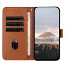 For Google Pixel 9a Triangle Pattern Buckle Clasp Leather Phone Case(Brown) - 3