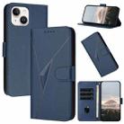 For iPhone 15 Triangle Pattern Buckle Clasp Leather Phone Case(Royal Blue) - 1