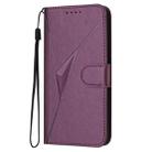 For iPhone 13 Pro Max Triangle Pattern Buckle Clasp Leather Phone Case(Dark Purple) - 2