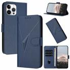 For iPhone 12 Pro Max Triangle Pattern Buckle Clasp Leather Phone Case(Royal Blue) - 1