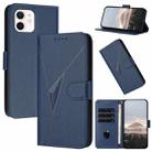 For iPhone 12 mini Triangle Pattern Buckle Clasp Leather Phone Case(Royal Blue) - 1