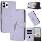 For iPhone 11 Pro Max Triangle Pattern Buckle Clasp Leather Phone Case(Light Purple) - 1