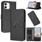 For iPhone 11 Triangle Pattern Buckle Clasp Leather Phone Case(Black) - 1